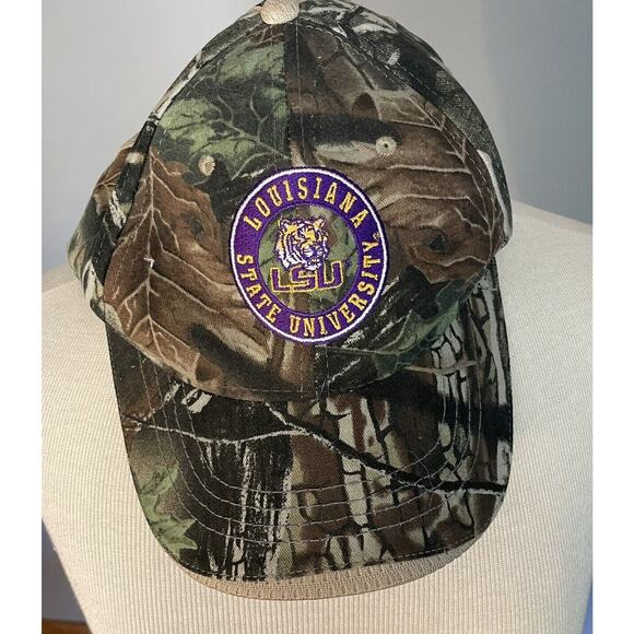 LSU Trucker Hat Tigers Mossy Oak Camo Ball Cap College Football Adjustable - Picture 2 of 12